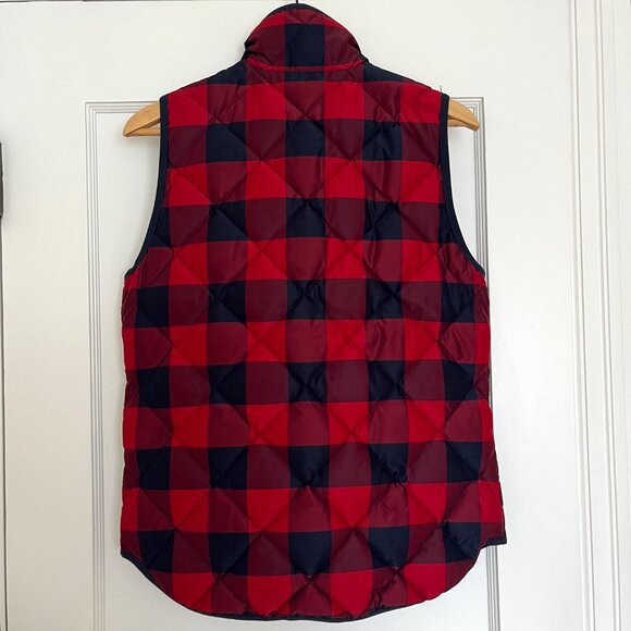 J. Crew Excursion Puffer Down Vest in Buffalo Check | Size XS - Picture 4 of 6